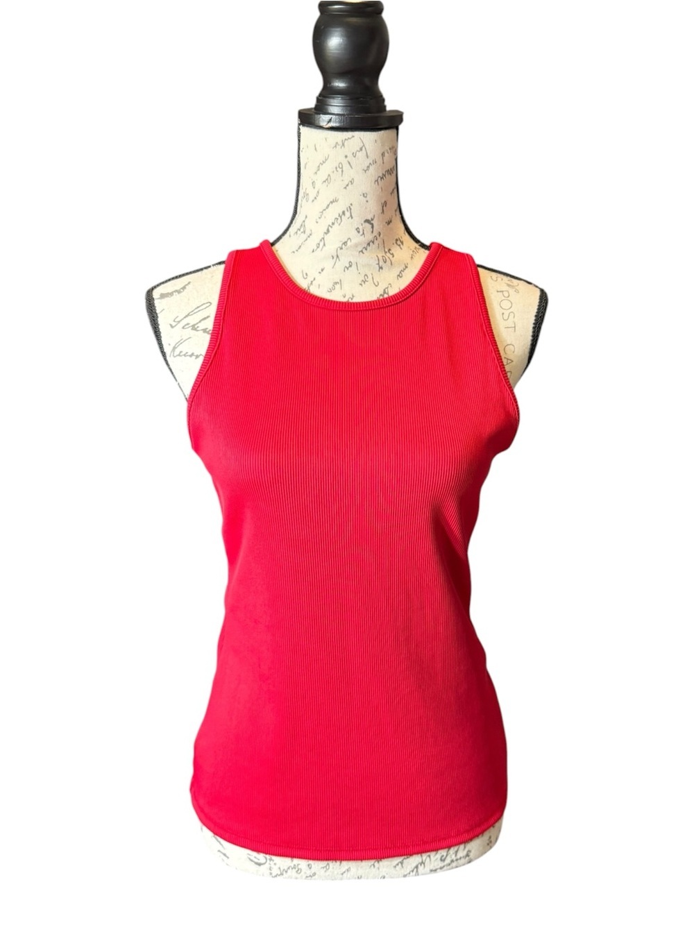 WHBM Women’s Red Ribbed Tank Top Size Medium